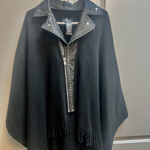The Kooples Black Poncho One Size Fits All
